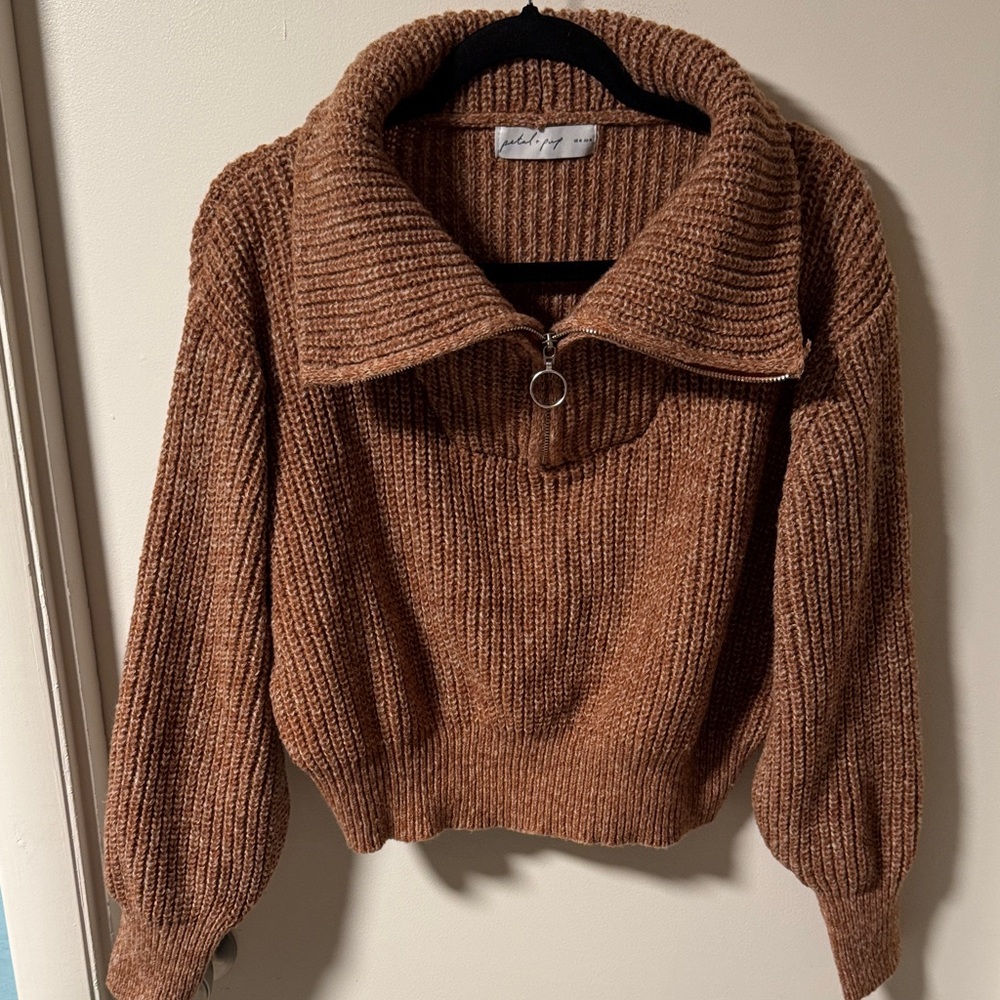 Petal & Pup Cropped Cowl Neck Sweater